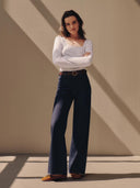 Donkere stella wide leg jeans lengte 33