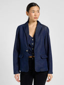 Blauwe denim structured blazer