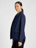 Blauwe denim structured blazer