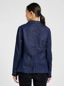Blauwe denim structured blazer