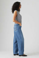 Baggy dad linen + denim jeans lengte 32