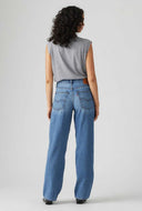 Baggy dad linen + denim jeans lengte 32