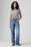 Baggy dad linen + denim jeans lengte 32