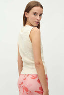 Ecru gebreide mouwloze top jemima-m