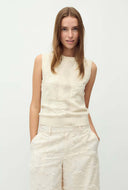 Ecru gebreide mouwloze top jemima-m