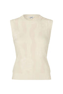 Ecru gebreide mouwloze top jemima-m