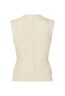 Ecru gebreide mouwloze top jemima-m