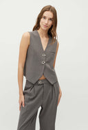 Grijs gilet met knopen aleia-m