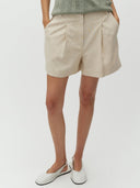 Beige linnen short cristiana-m
