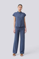 Blauwe wide-leg broek nickimd