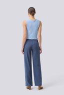 Blauwe wide-leg broek nickimd