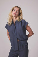 Blauwe wide-leg broek nickimd