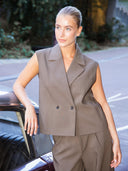 Donkerbruin gilet galemd