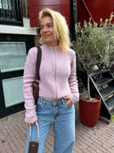 Roze wolmix vest tree
