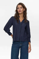 Donkerblauwe blouse nusalvie shirt