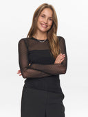 Zwarte mesh longsleeve nujinnie