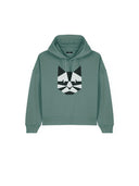 Groene hoodie met grafische opdruk feline green bay