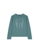 Groene longsleeve met opdruk paper grass green bay