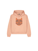 Peach hoodie met opdruk feline fraiche peche
