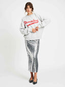 Zilveren midi rok sequins silver