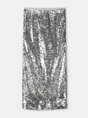 Zilveren midi rok sequins silver