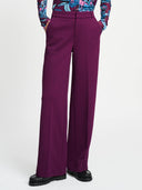 Donker paarse wide-leg pantalon