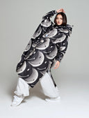 Donkerblauwe regenponcho half moon x smiley