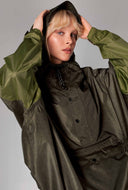 Groene regenjas herringbone anorak