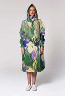 groene regenponcho met all-over bloemenprint lily