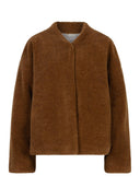 Bruine fake fur jacket celio