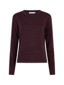 Donker rood gestreepte longsleeve caleb