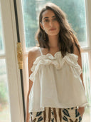 Mouwloze top met ruches