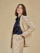 Beige velvet blazer
