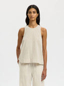 Mouwloze linnenmix top luisa