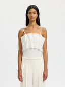 Geplooide bandeau top vinelle