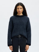 Wolmix trui alva knit stripe o-neck