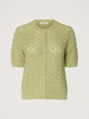 Lichtgroene ajour knit cardigan sofia