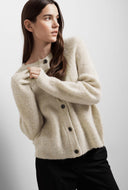 Kort gebreid vest van wolmix lulu short cardi