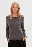 Kort gebreid vest van wolmix lulu short cardi