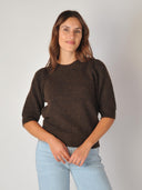 Zachte trui lulu ss open back o-neck