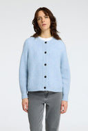 Lichtblauw vest lulu short cardi