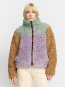 Chunky block teddy jacket