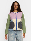 Color block quilted jacket
