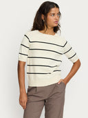 Ecru gestreepte knit srmarla