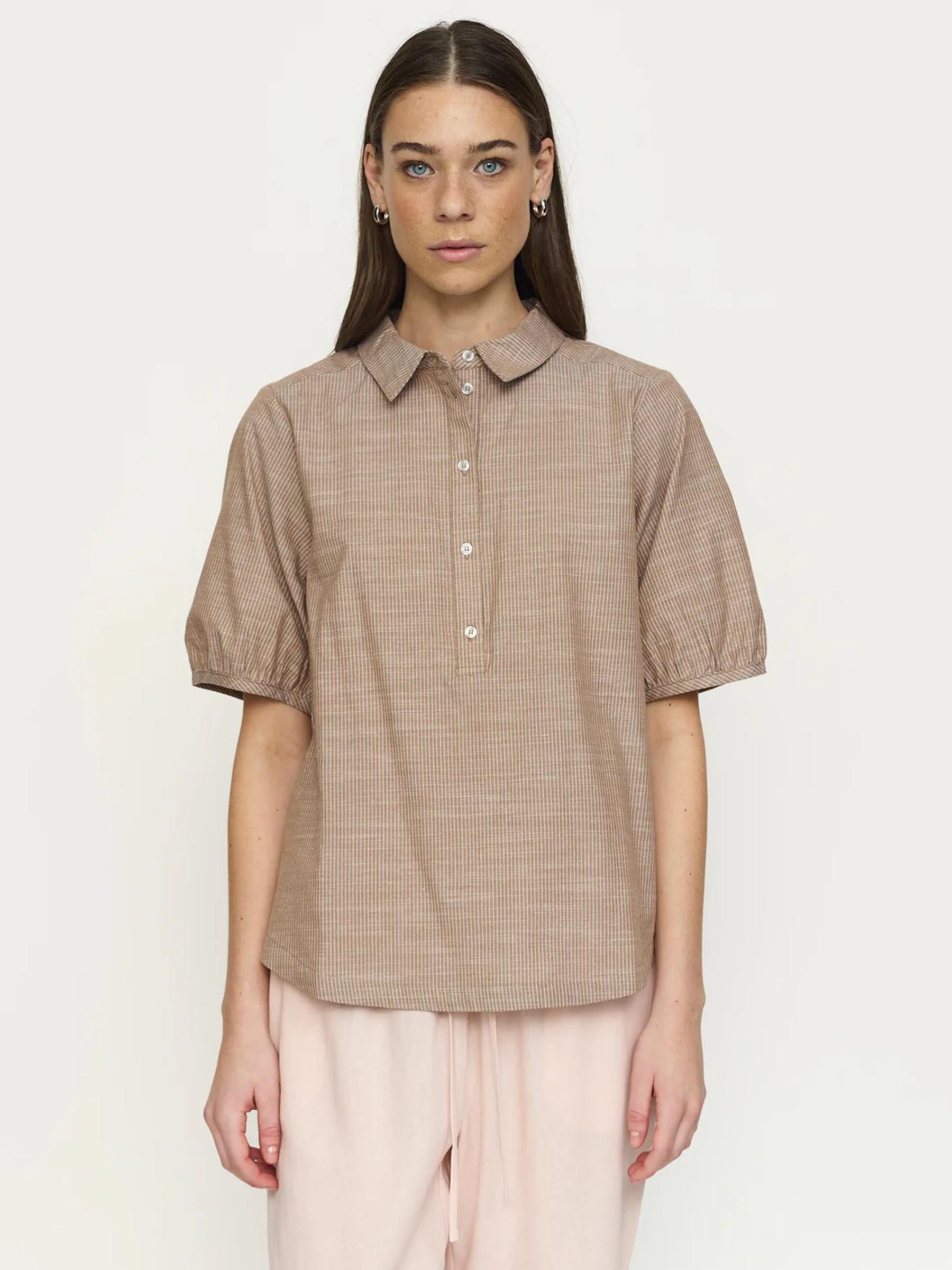 Lichtbruine blouse srebbi – Tally-Ho