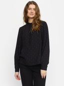 Zwarte blouse met stippenpatroon srmargot