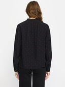 Zwarte blouse met stippenpatroon srmargot