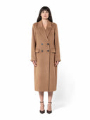 Lange double-breasted mantel jas