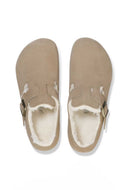 Taupe instappers london shearling