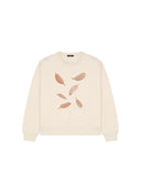 Ecru sweater met veren plume natural raw